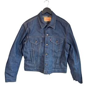 Vintage Levis type 3 Dark Blue Denim Jacket Deadstock NOS NWOT Size 42 Lined 80s